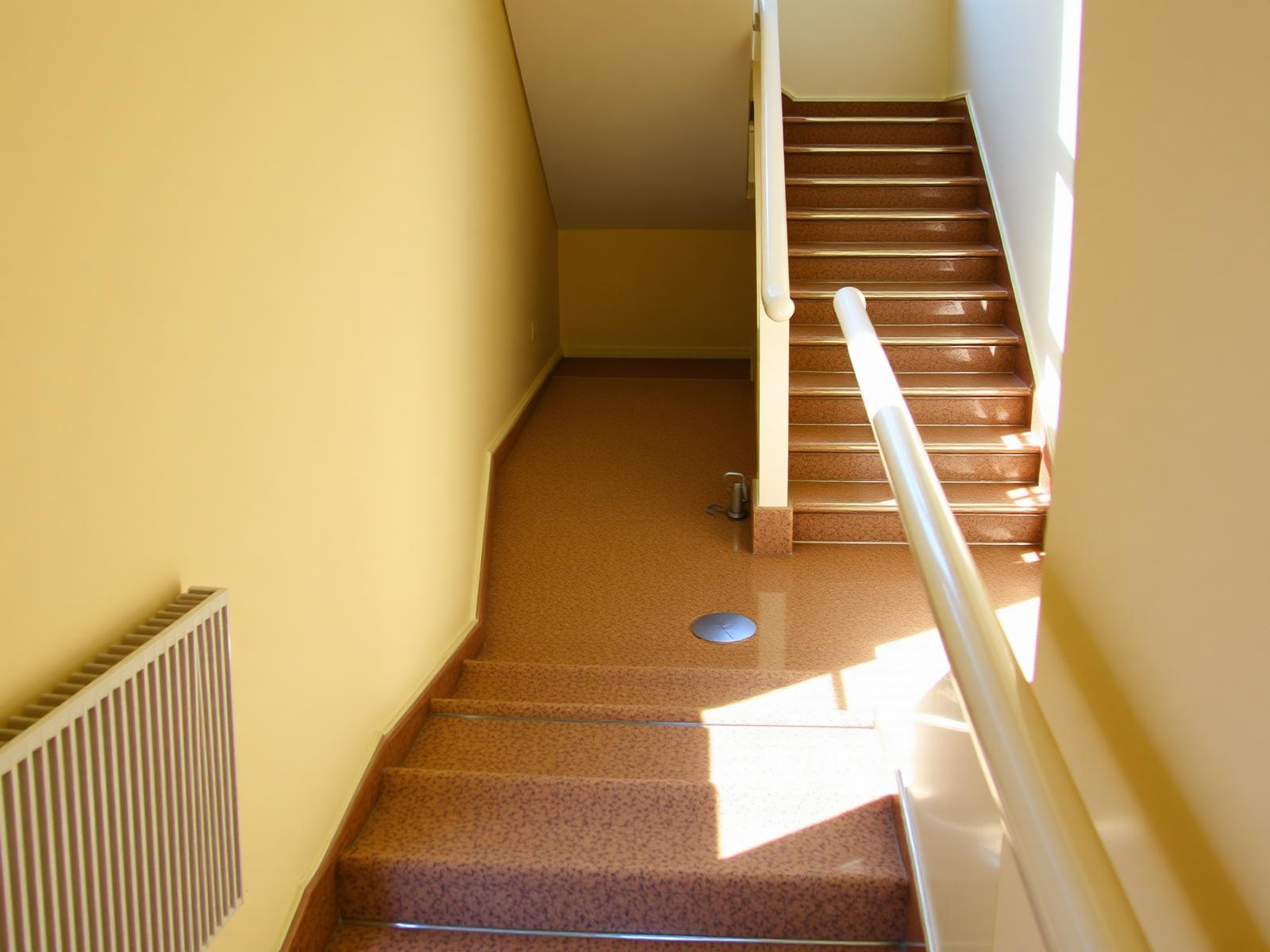 Communal stairwell after professional cleaning